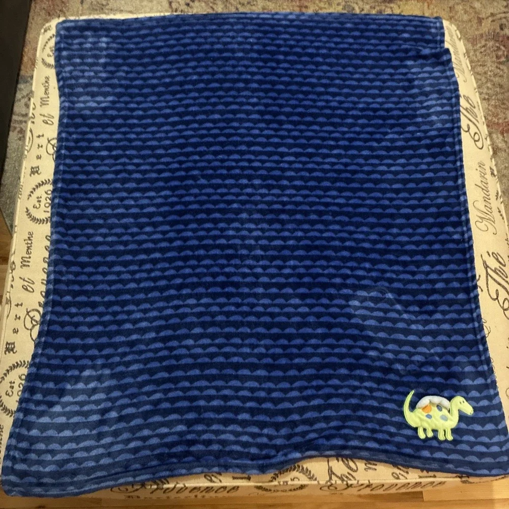 Le Bebe Favorite Blue Green Dinosaur Baby Blanket Lovey Plush 30